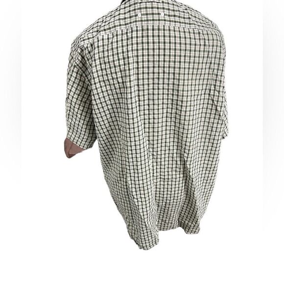 North Face green and white check large men casual, short sleeve button-down - Picture 4 of 11
